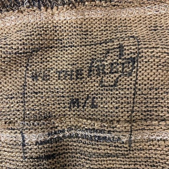 We The‎ Free Medium Top Knit Tan Brown Striped Burnout Short Sleeve - Picture 2 of 8